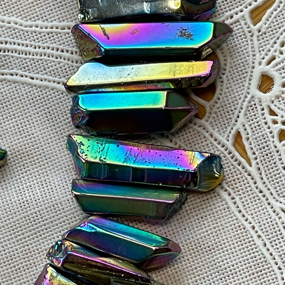 Rainbow titanium necklace & earring set gorgeous colors! - Picture 8 of 11